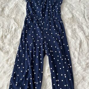 Navy Polka Dot Kids Jumpsuit